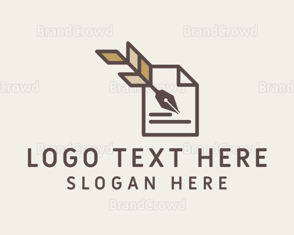 Quill Pen Writing Logo