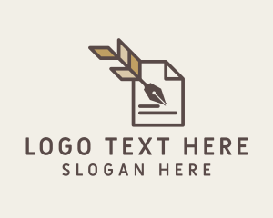 Lawyer - Quill Pen Writing logo design