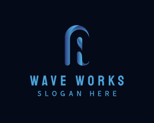 Wavy - Water Letter A Silhouette logo design