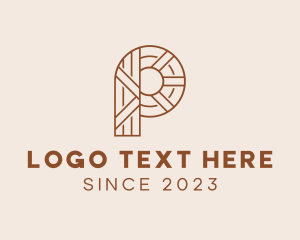 Interior Design - Woodwork Letter P logo design