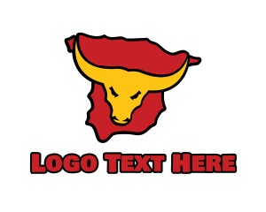 Head - Bullfighting Spain  Map logo design