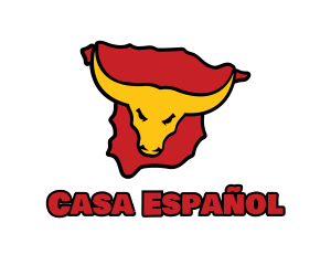 Spanish - Bullfighting Spain  Map logo design