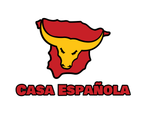 Spanish - Bullfighting Spain  Map logo design