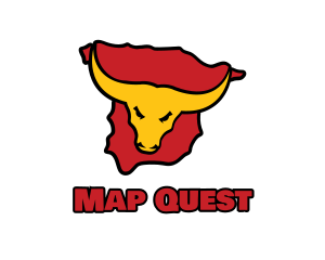 Bullfighting Spain  Map logo design