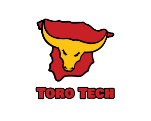 Bullfighting Spain  Map logo design