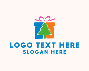 Poinsettia - Christmas Gift Box logo design