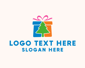 Merry - Christmas Gift Box logo design