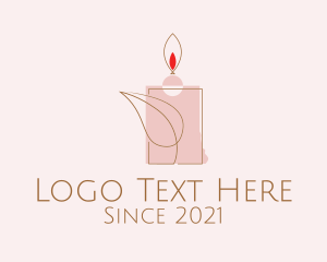 Wax Candle - Leaf Wax Candle logo design