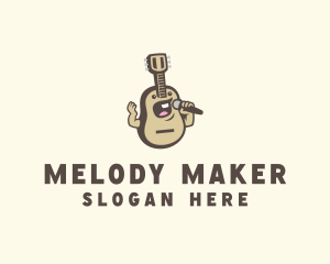 Singer - Guitar Singer Microphone logo design