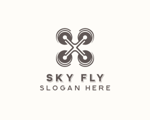 Quadcopter - Aerial Quadcopter Drone logo design