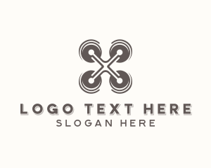 Technology - Aerial Quadcopter Drone logo design