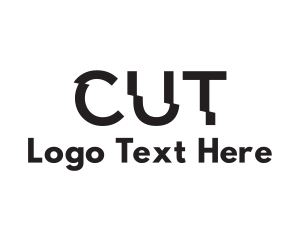 Chop - Cut Text Font Wordmark logo design