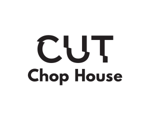 Chop - Cut Text Font Wordmark logo design