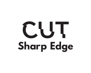 Cut - Cut Text Font Wordmark logo design