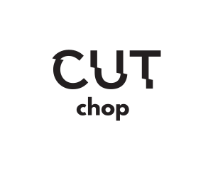 Cut Text Font Wordmark logo design