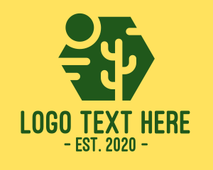 Arizona - Green Sun Cactus logo design