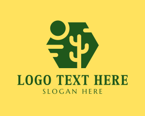 Sun - Green Sun Cactus logo design