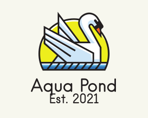 Pond - Sun Swan Pond logo design