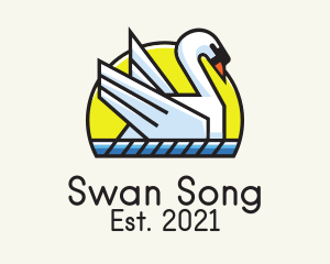 Sun Swan Pond logo design