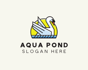 Sun Swan Pond logo design