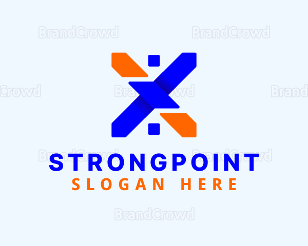 Gradient Home Letter X Logo