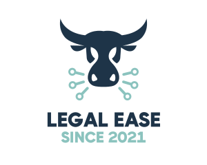 Livestock - Blue Digital Bull logo design