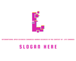 Printing - Pixel Glitch Letter L logo design