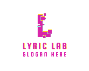 Pixel Glitch Letter L logo design