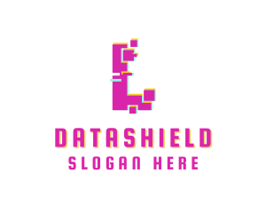 Cybertech - Pixel Glitch Letter L logo design