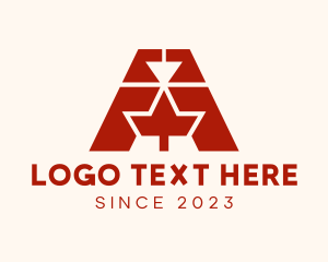 Yard Care - Maple Leaf Letter A logo design