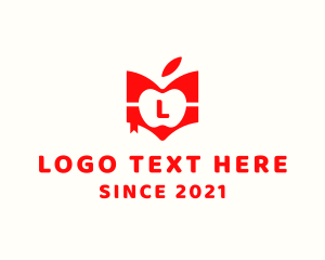 Schooling - Apple Book Library logo design
