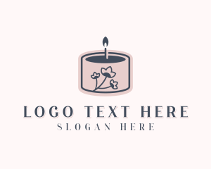Handmade - Flower Scented Candle logo design