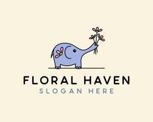 Bouquet - Elephant Flower Bouquet logo design