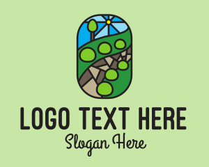 Mowing - Garden Landscape Mosaic logo design
