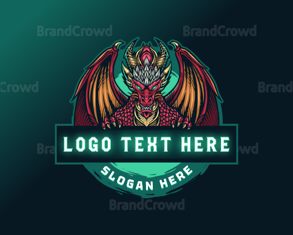 Gaming Winged Dragon Beast Logo
