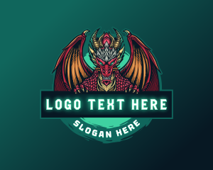 Character - Gaming Winged Dragon Beast logo design