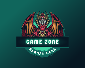 Gaming Winged Dragon Beast logo design