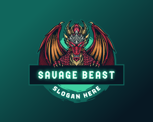 Gaming Winged Dragon Beast logo design