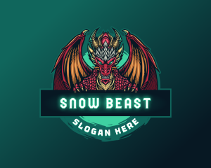 Gaming Winged Dragon Beast logo design