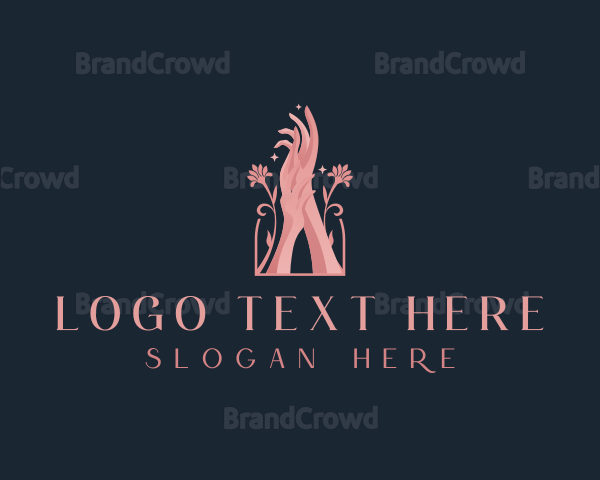 Hands Floral Beautician Logo