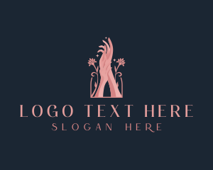 Therapists - Hands Floral Beautician logo design