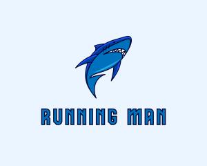 Swimming Marine Shark Logo