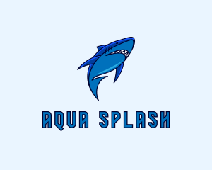 Swimming Marine Shark logo design
