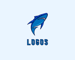 Wild - Swimming Marine Shark logo design