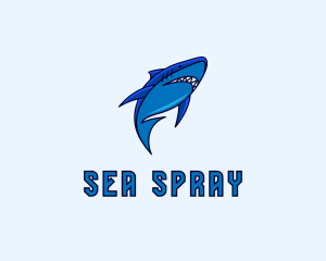 Swimming Marine Shark logo design