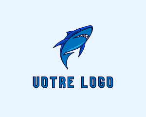 Aquarium - Swimming Marine Shark logo design