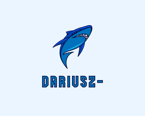 Cartoon - Swimming Marine Shark logo design