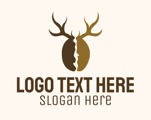 Hot Coffee - Deer Antlers Cafe logo design