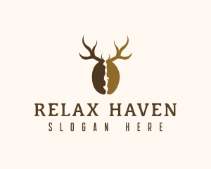 Elk - Deer Antler Coffee logo design