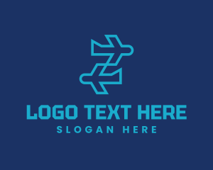 Travel Agency - Travel Plane Airline Letter Z logo design